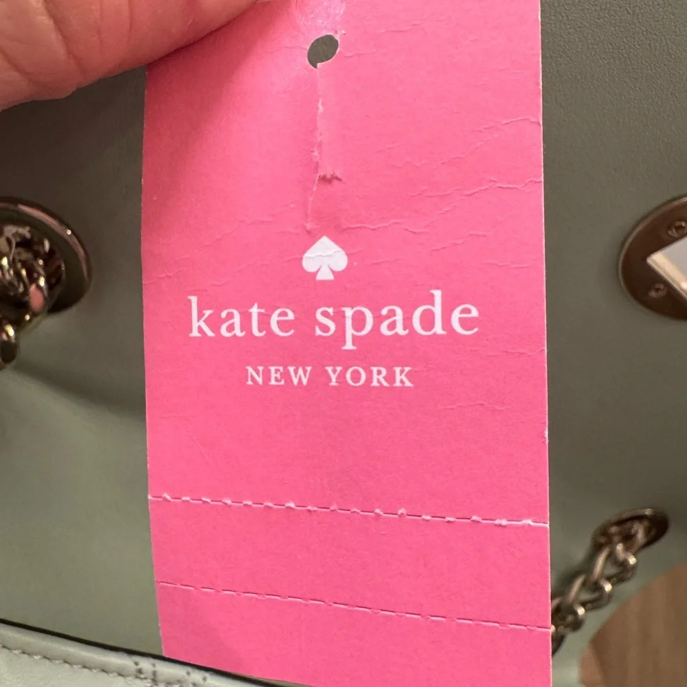 KATE SPADE NATALIA MEDIUM FLAP CROSSBODY SHOULDER CRYSTAL BLUE LEATHER BAG
